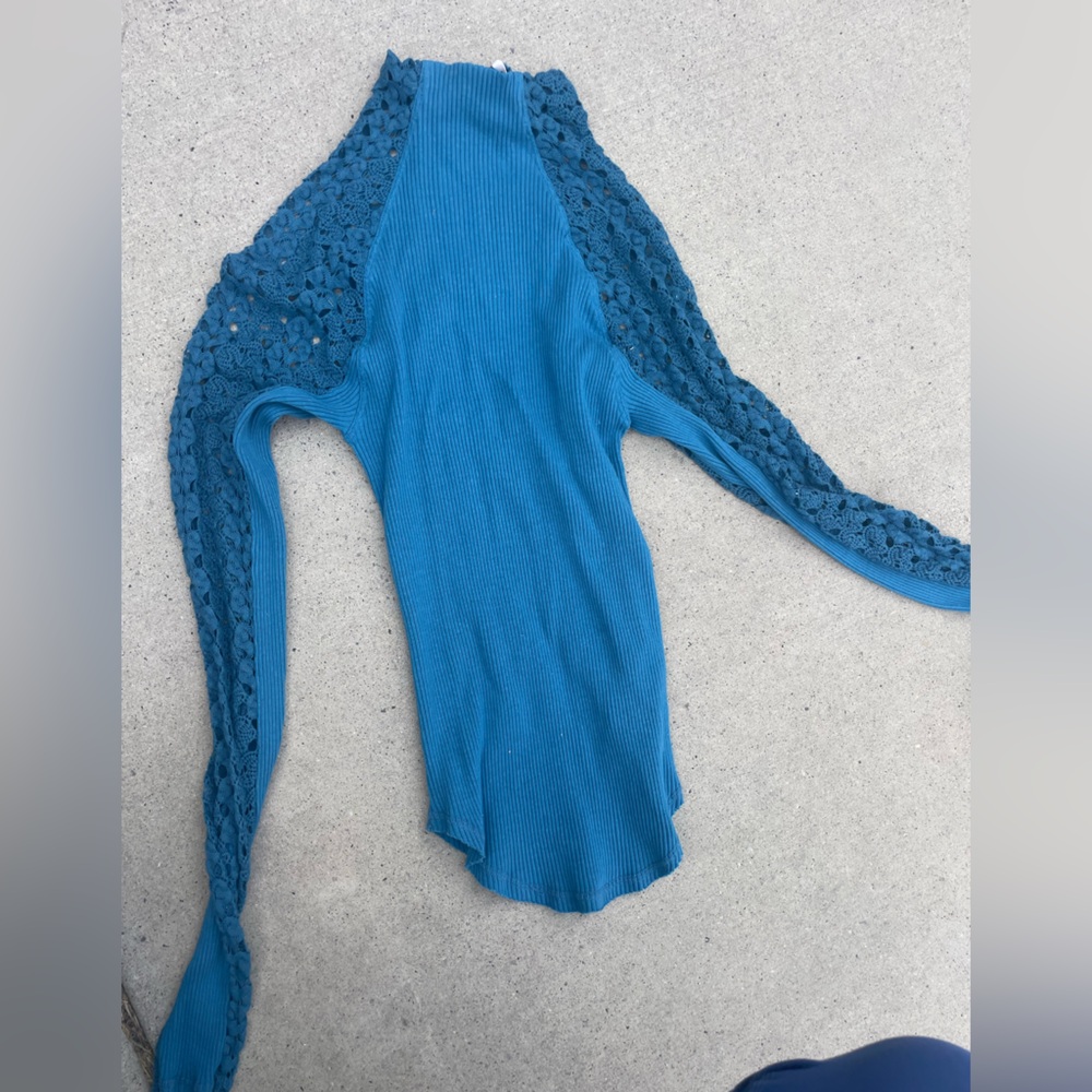 Free people.  Worn once.  Size medium.  Blue lace
